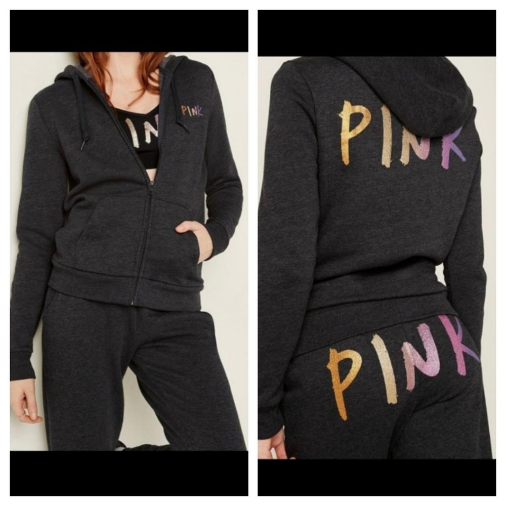 ⭐️(Set) PINK VS Full-Zip Hoodie Size M + PINK VS Jogger Size M - Picture 1 of 12